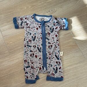 Patriotic Kids Bodysuit in Blue and Gray